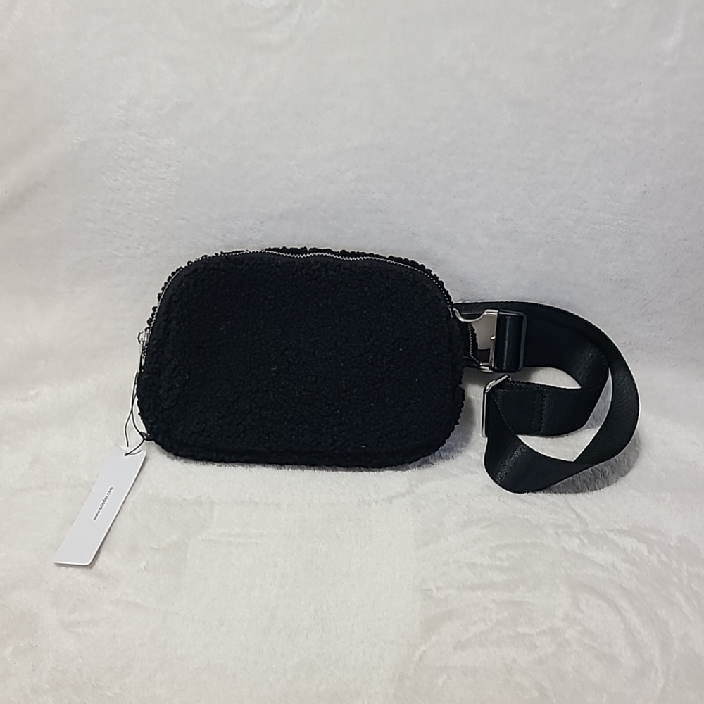 Ododos Fleece Mini Belt Bag BLACK 8x5"